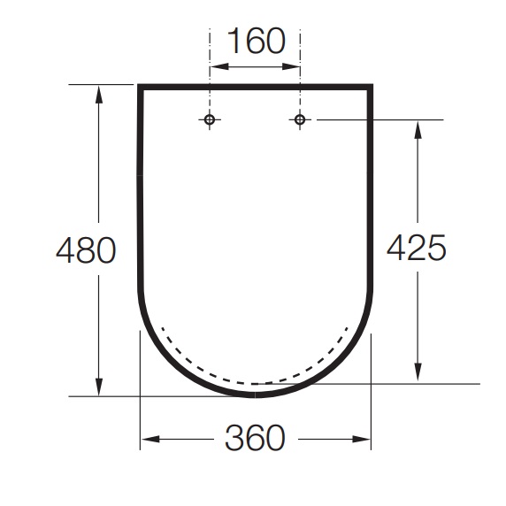 Roca Inspira Square A80153200B schemat techniczy deski